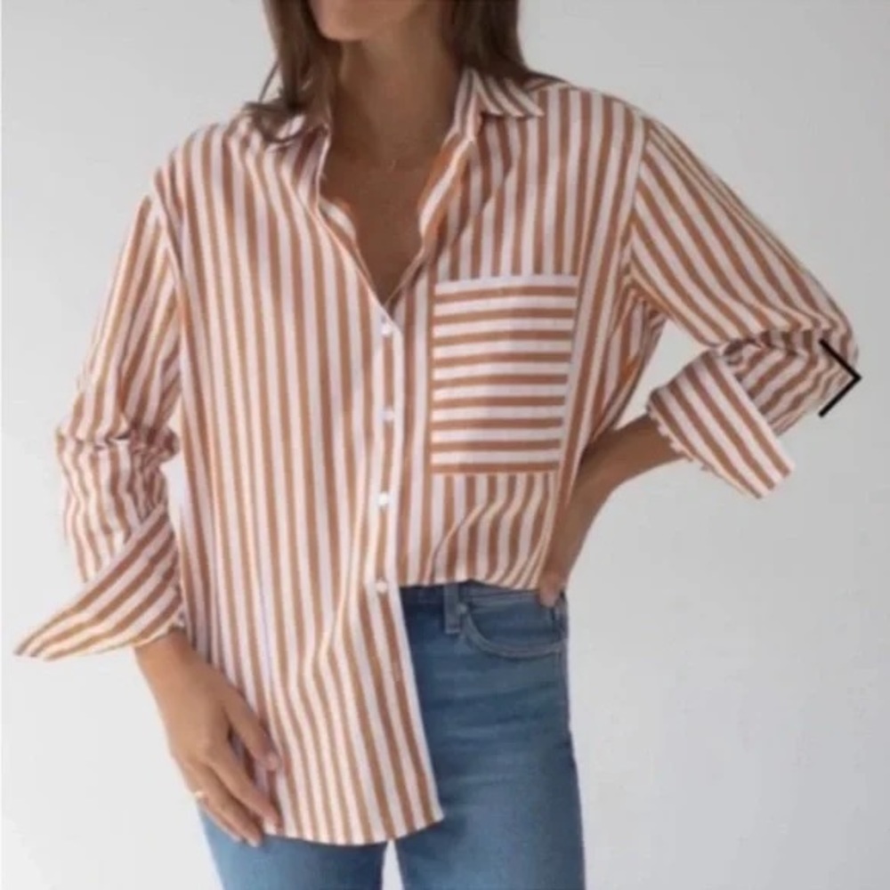 Ayr Deep End Shirt Apertif White Orange S